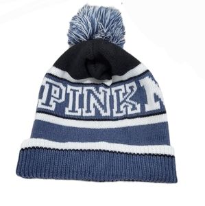 Pink Nation Blue  Pom‎ Pom Winter Fall One-Size Beanie Hat